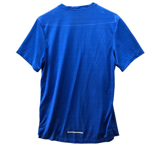 Nike Running T Shirt Mens S Blue Short Sleeve Crewneck Dri-Fit Reflective - Picture 2 of 9